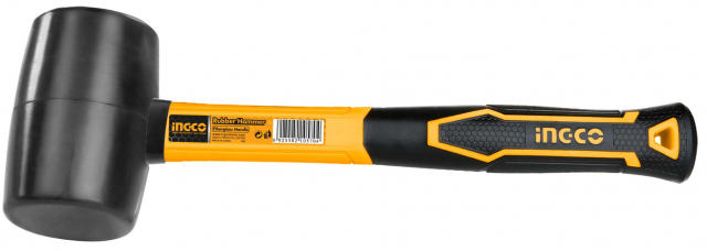 Martelo de Borracha Preta Com Cabo de Fibra 450g Ingco