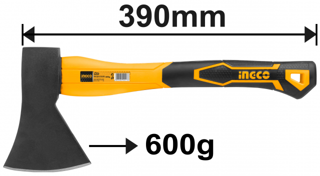 Machado com Cabo de Fibra Emborrachado 600g Ingco