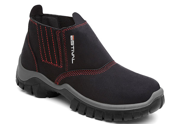 Bota Segurança Com Bico Preta E Vermelho Nº 42 Estival